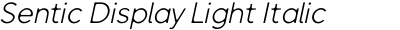 Sentic Display Light Italic
